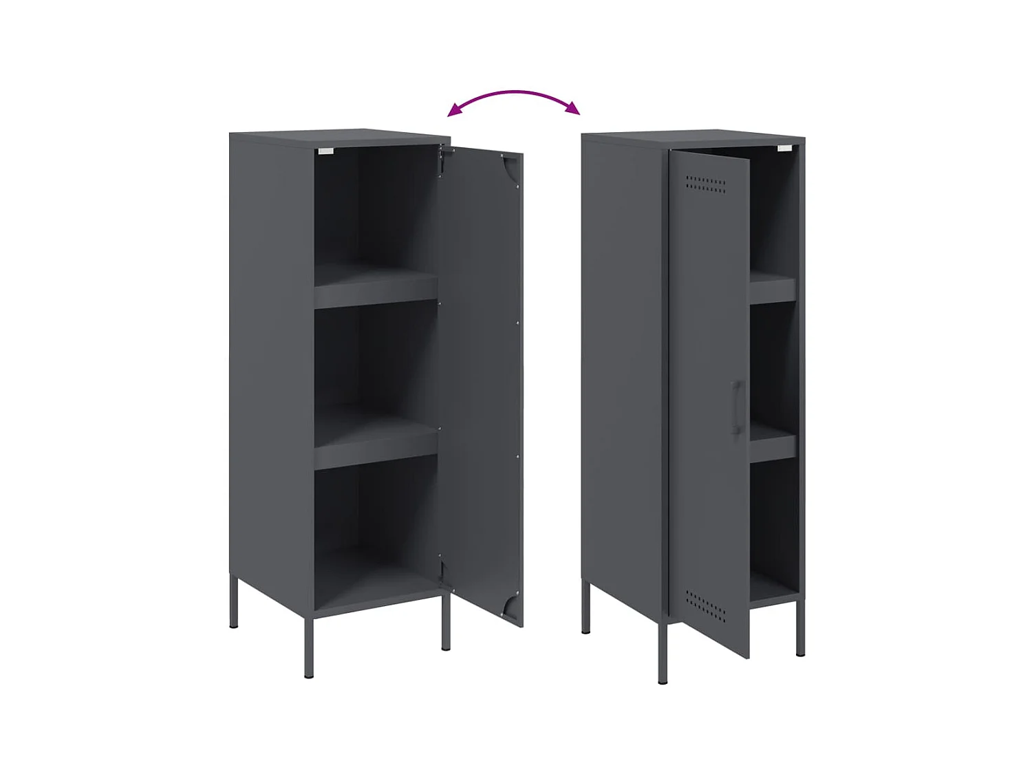 Buffet haut anthracite 36x39x113 cm acier