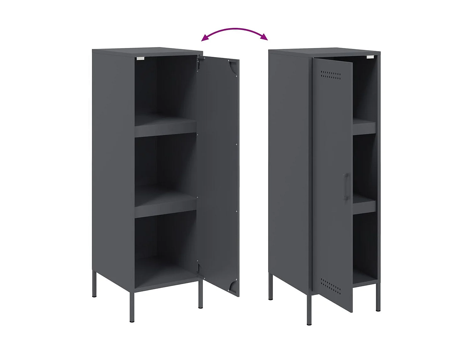 Buffet haut anthracite 36x39x113 cm acier