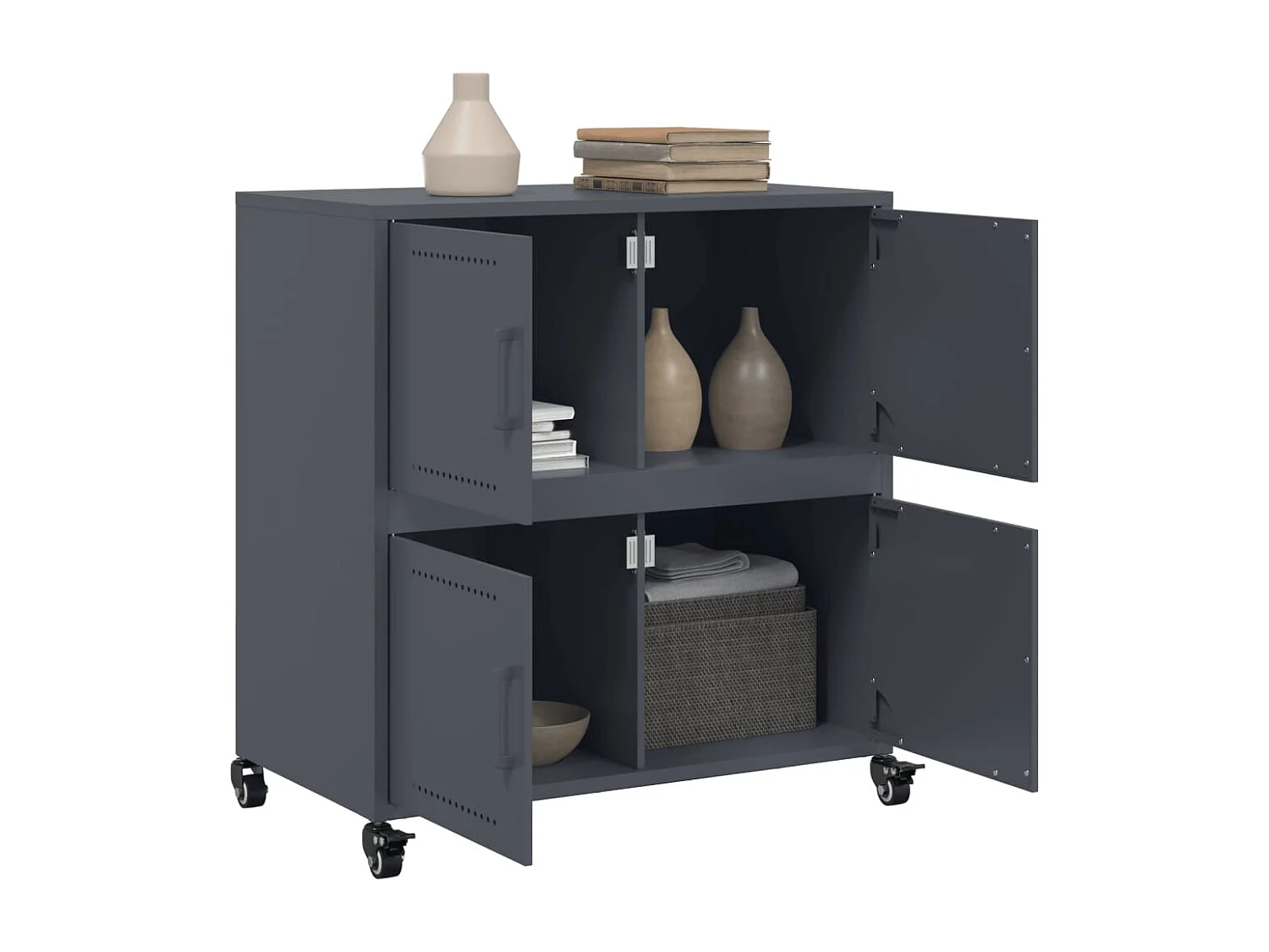 Buffet anthracite 68x39x72 cm acier