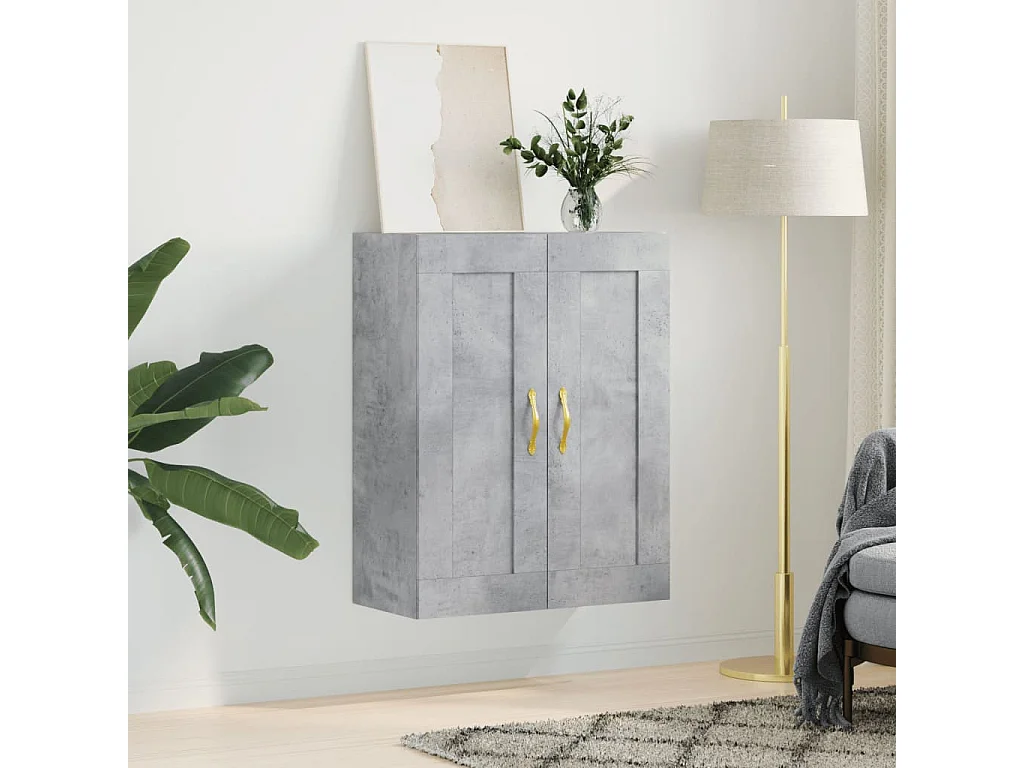 Armoire murale gris béton 69,5x34x90 cm bois d'ingénierie