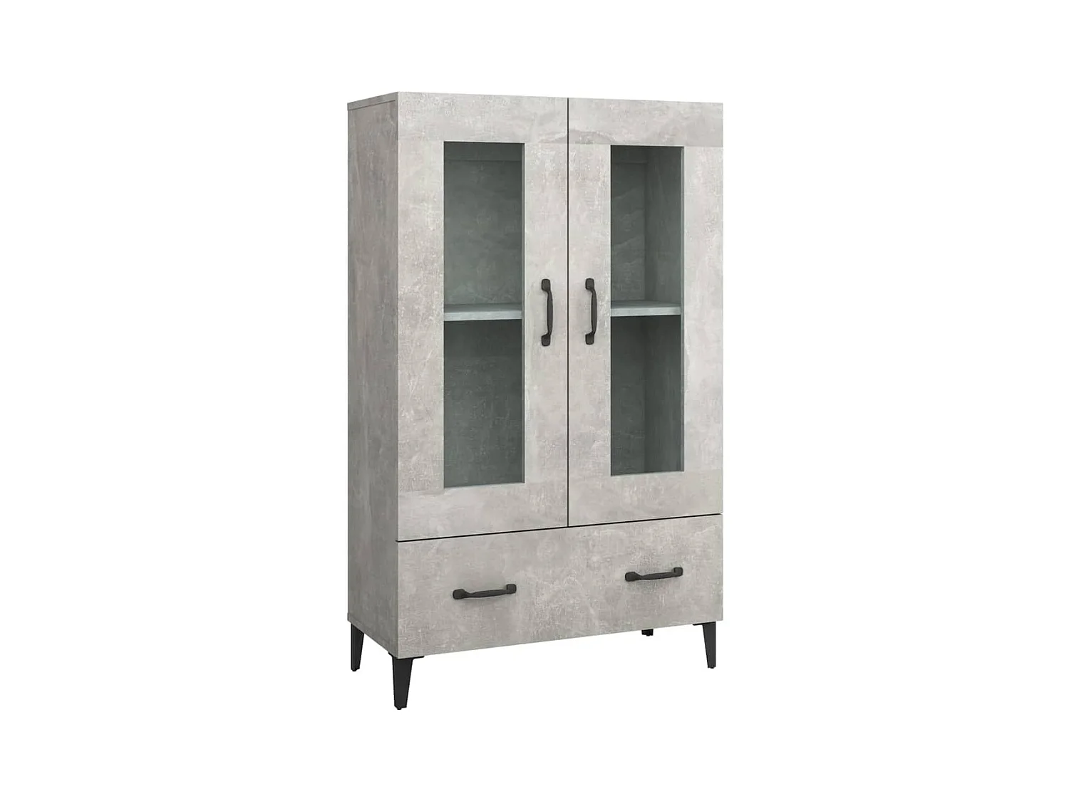 Buffet haut Gris béton 70x31x115 cm Bois d'ingénierie