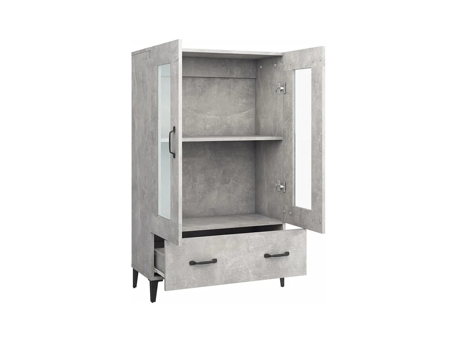 Buffet haut Gris béton 70x31x115 cm Bois d'ingénierie