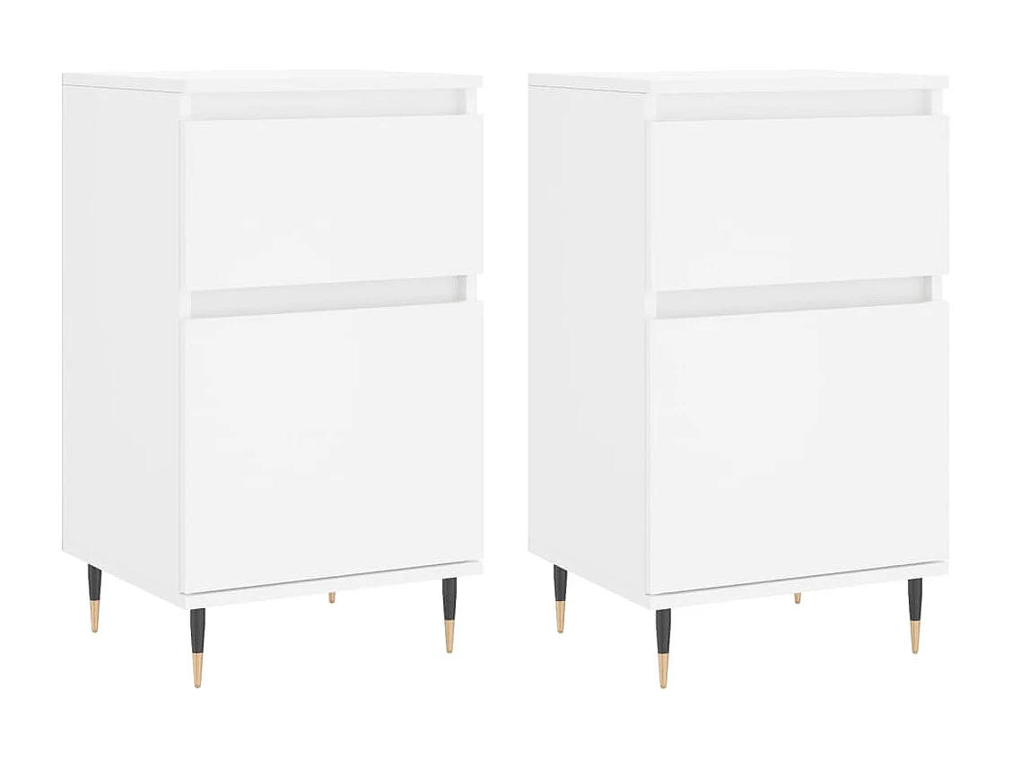 Buffets 2 pcs blanc 40x35x70 cm bois d’ingénierie