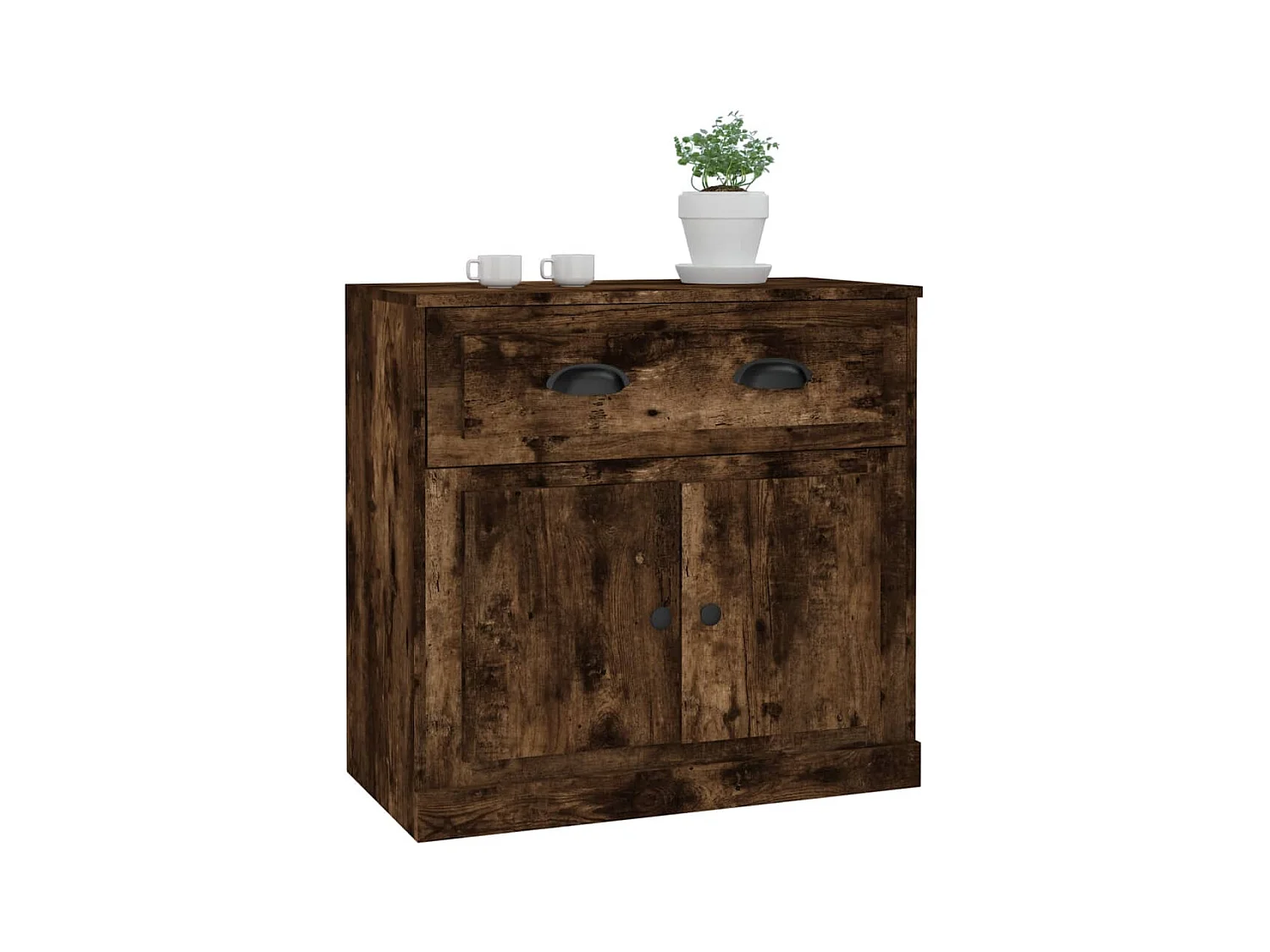 Buffet chêne fumé 70x35,5x67,5 cm bois d'ingénierie