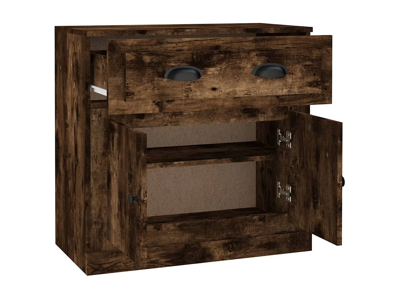 Buffet chêne fumé 70x35,5x67,5 cm bois d'ingénierie