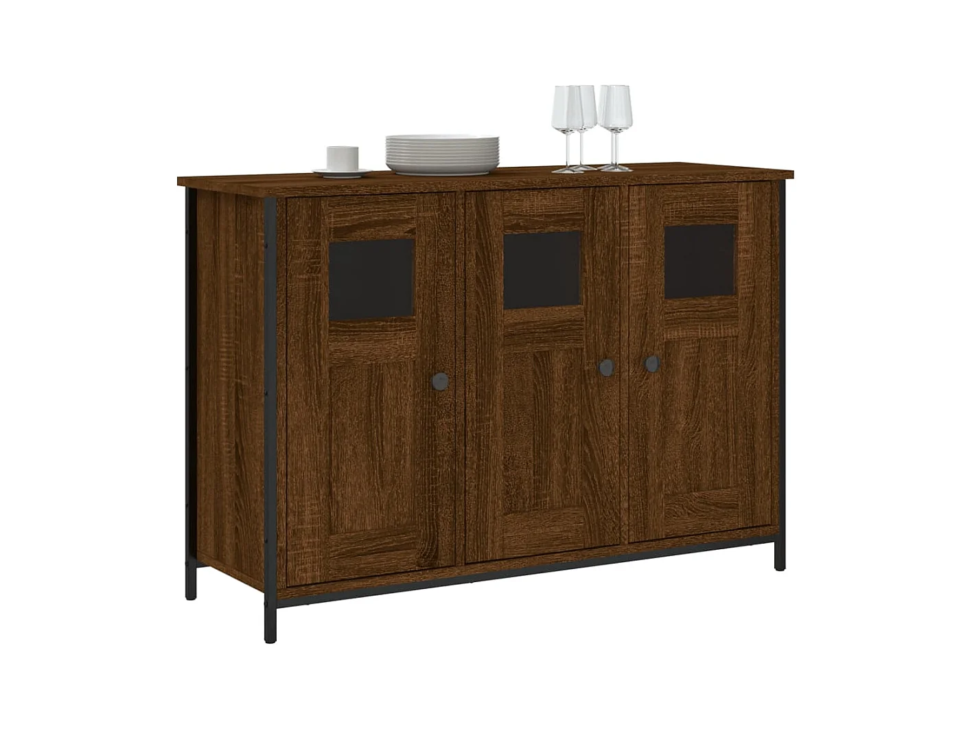 Buffet chêne marron 100x35x70 cm bois d'ingénierie