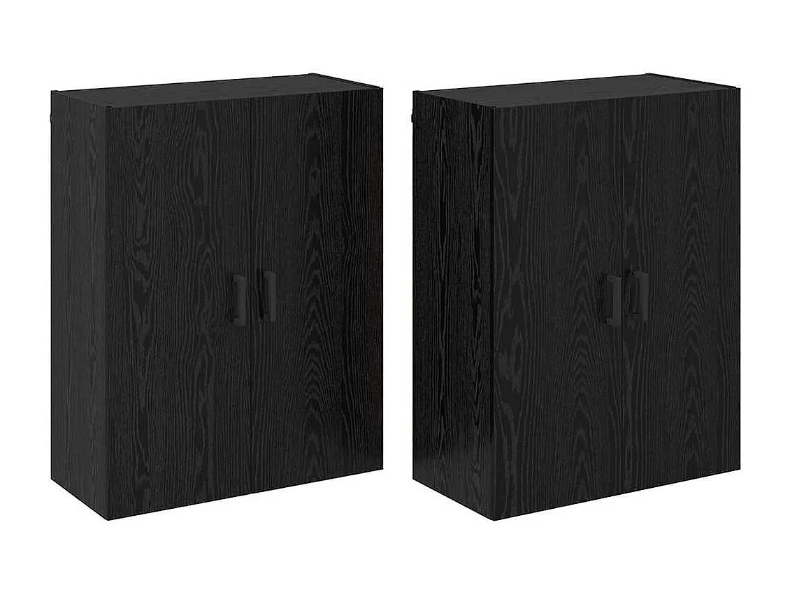 Pensili 2 pezzi Rovere Nero 69,5 x 34 x 90 cm