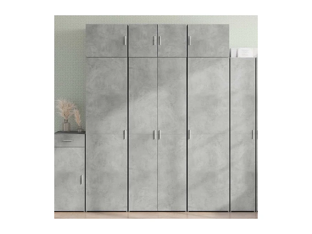 Armoire de rangement gris béton 70x42,5x225cm bois d'ingénierie