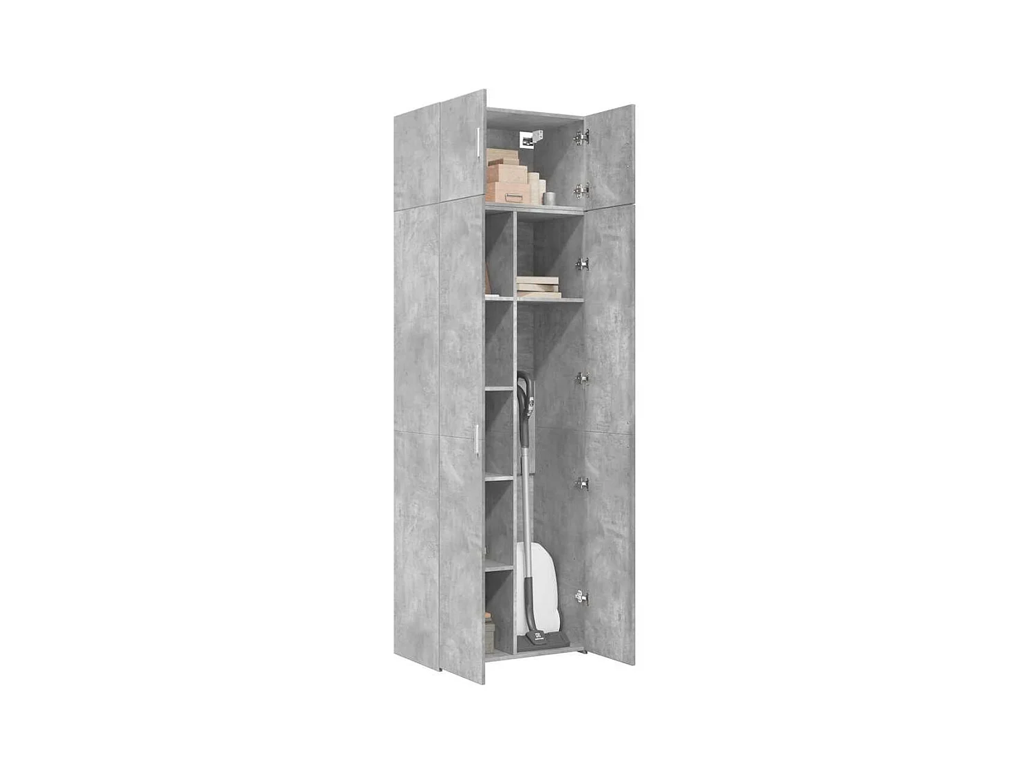 Armoire de rangement gris béton 70x42,5x225cm bois d'ingénierie