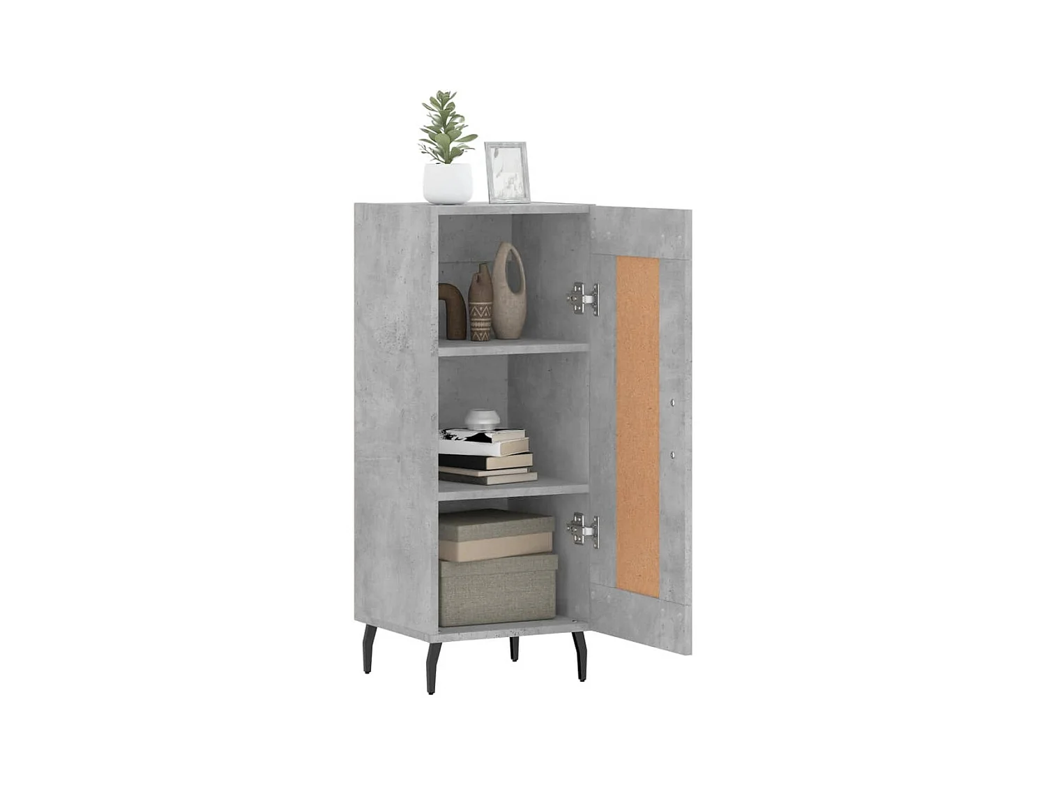 Buffet Gris béton 34,5x34x90 cm Bois d'ingénierie