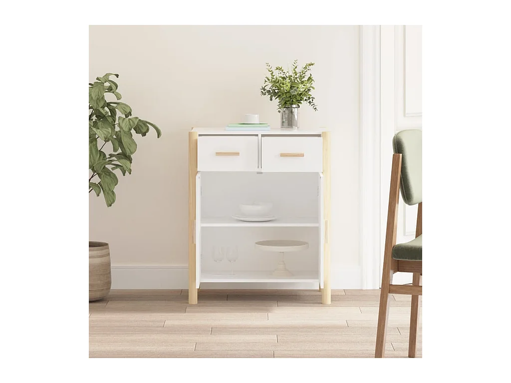 Buffet Blanc 62x38x75 cm Bois d'ingénierie