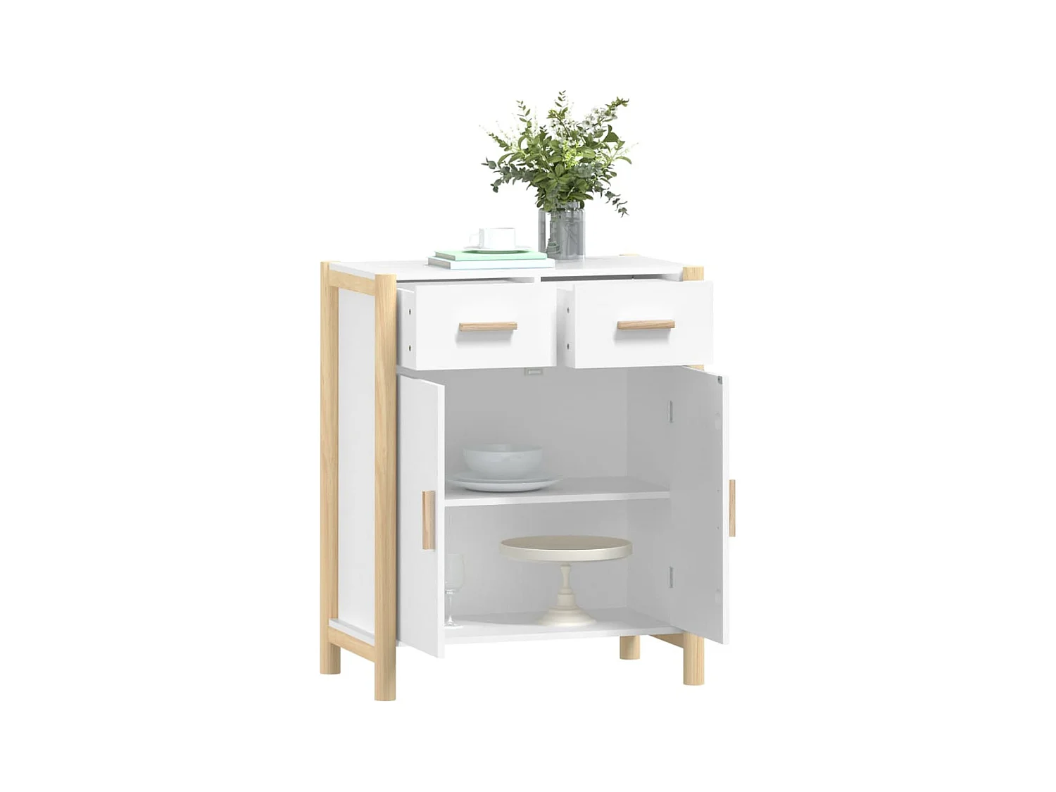 Buffet Blanc 62x38x75 cm Bois d'ingénierie