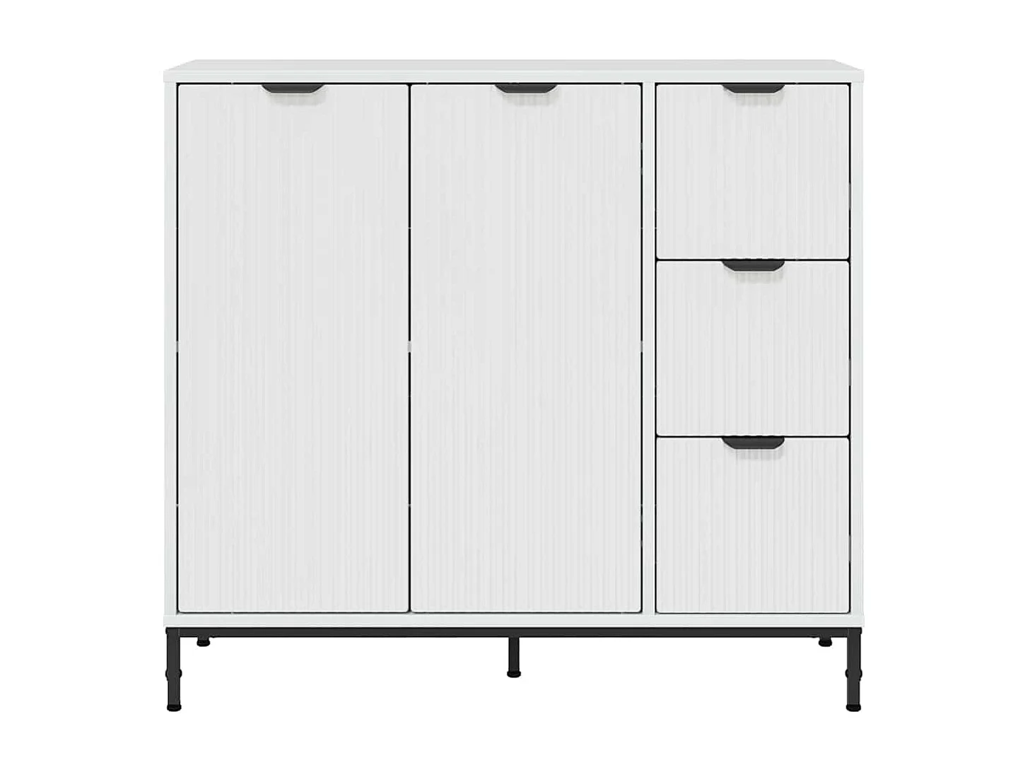 Buffet Blanc brillant 89,5 x 33 x 82 cm Bois d'ingénierie