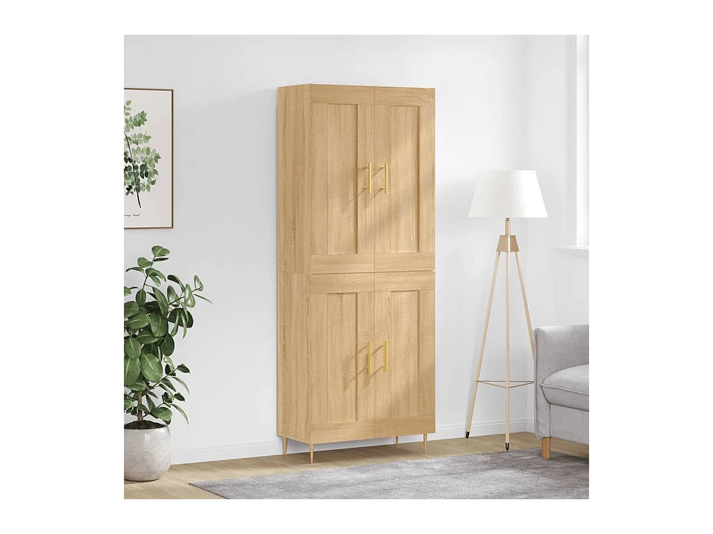 Buffet haut Chêne sonoma 69,5x34x180 cm Bois d'ingénierie