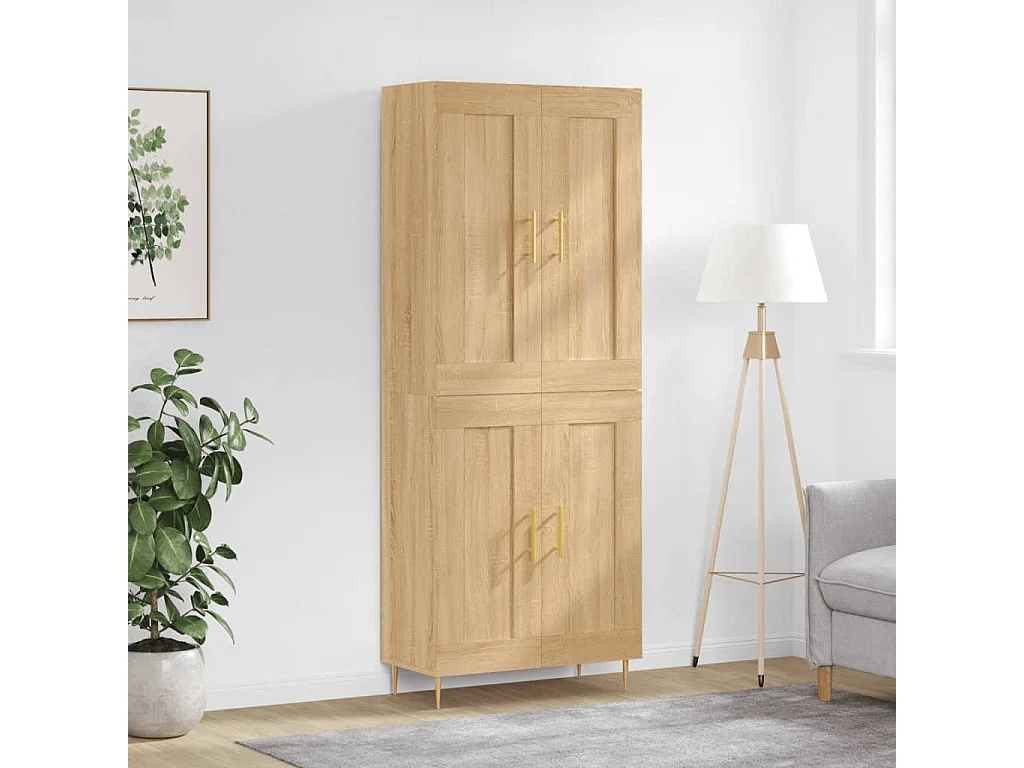 Buffet haut Chêne sonoma 69,5x34x180 cm Bois d'ingénierie