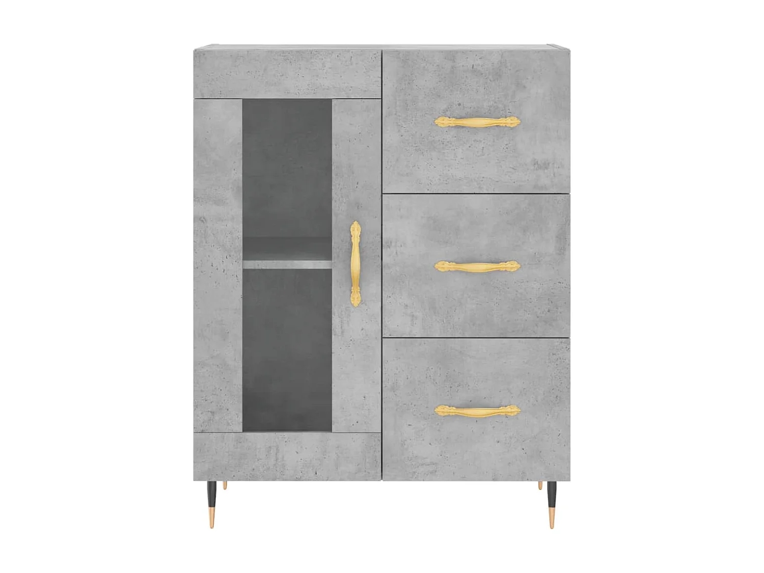 Buffet haut Gris béton 69,5x34x180 cm Bois d'ingénierie