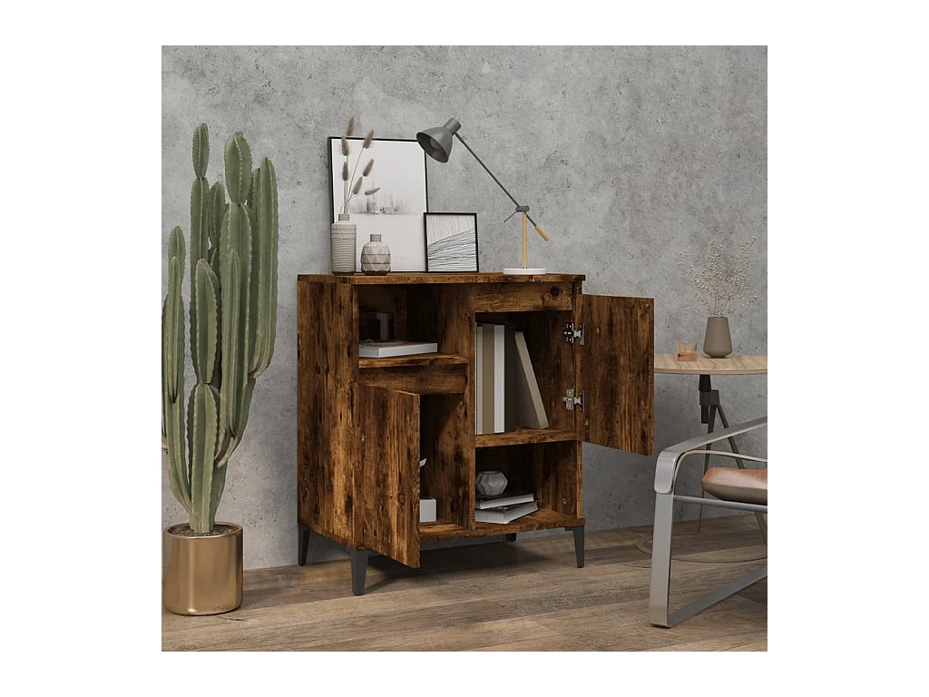 Sideboard aus geräucherter Eiche, 60 x 35 x 70 cm, Holzwerkstoff