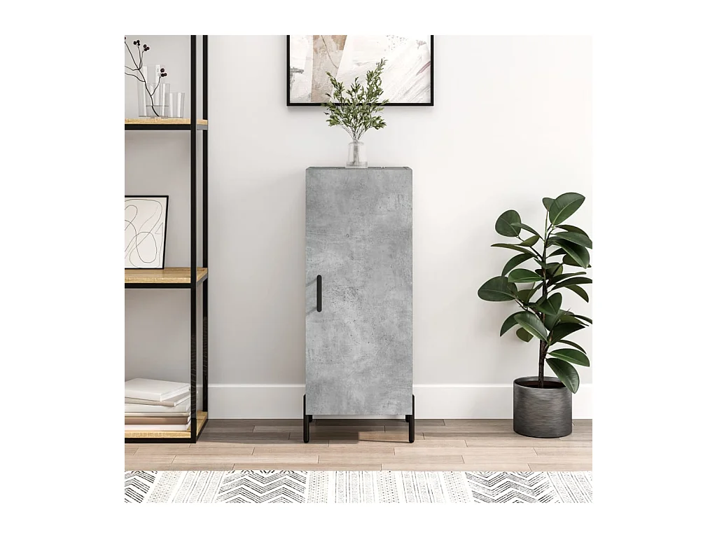 Buffet Gris béton 34,5x34x90 cm Bois d'ingénierie