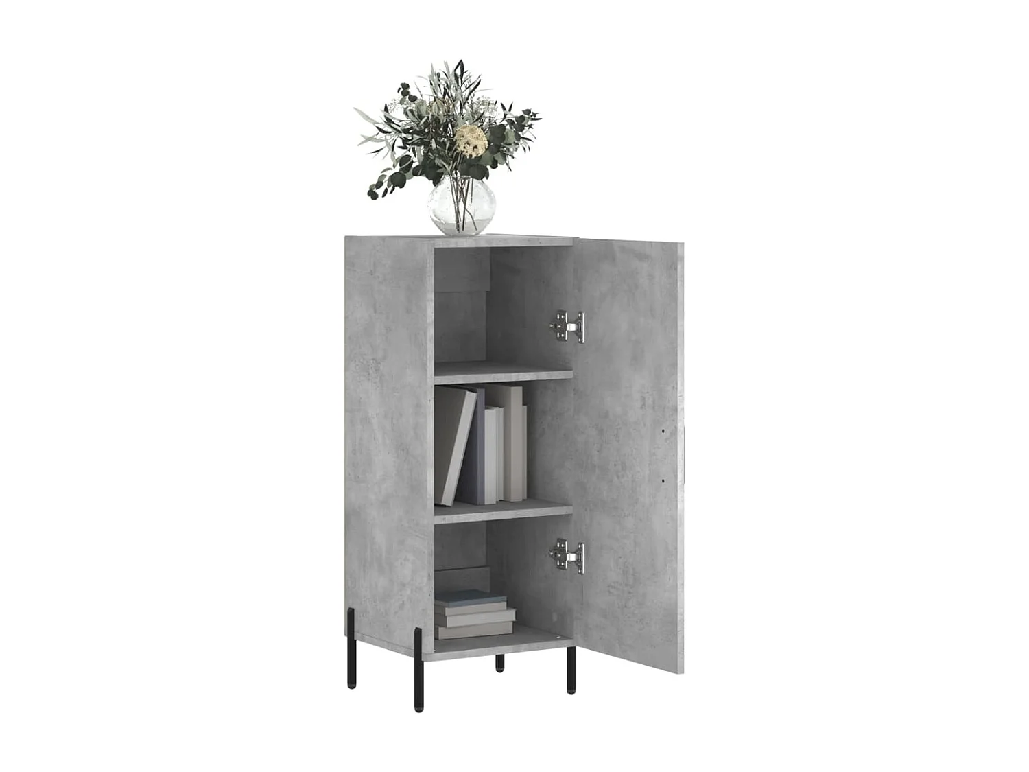 Buffet Gris béton 34,5x34x90 cm Bois d'ingénierie