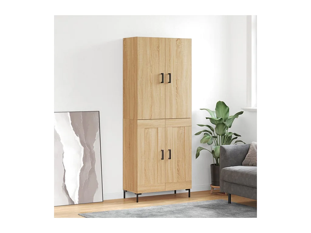 Hoog dressoir Sonoma eiken 69,5x34x180 cm Technisch hout