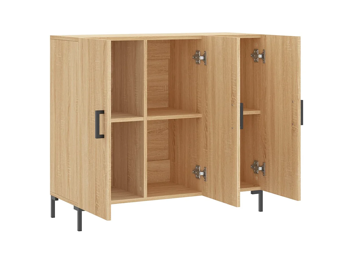 Buffet chêne sonoma 90x34x80 cm bois d'ingénierie
