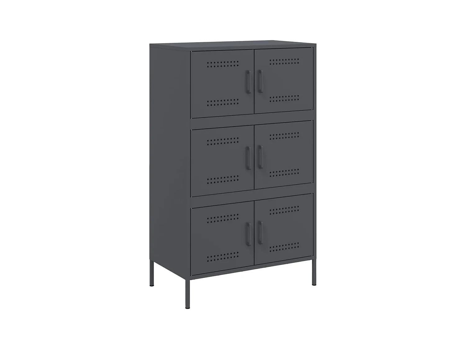 Antraciet hoog dressoir 68x39x113 cm staal
