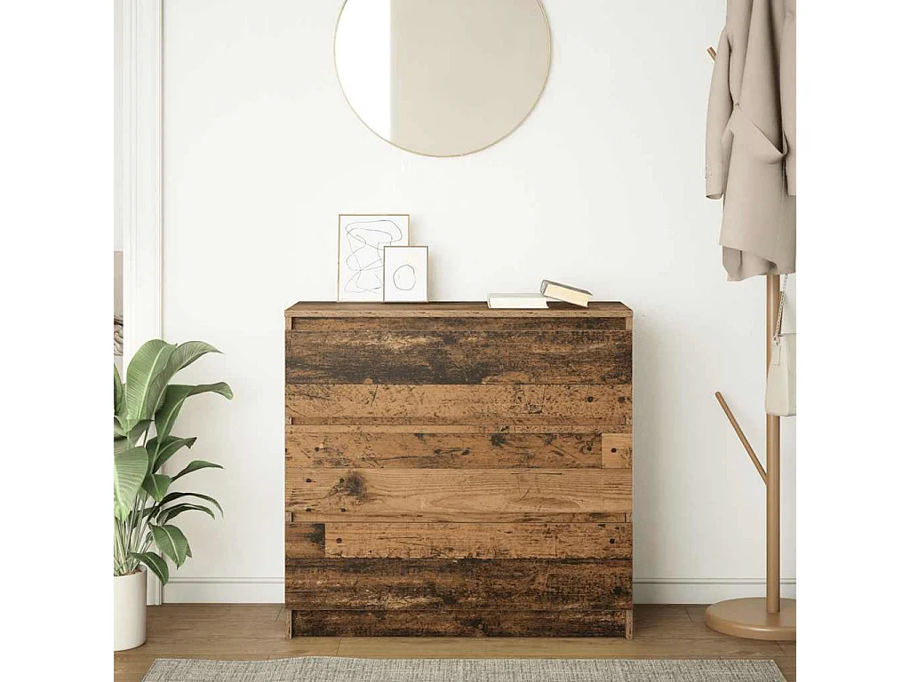 Oud houten dressoir 80x35x76 cm bewerkt hout