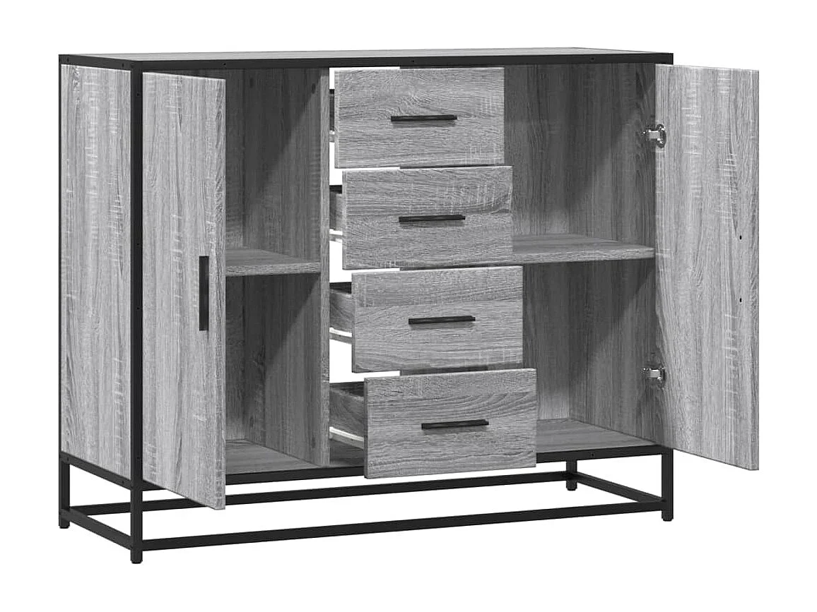 Buffet sonoma gris 92x35x76 cm bois d'ingénierie