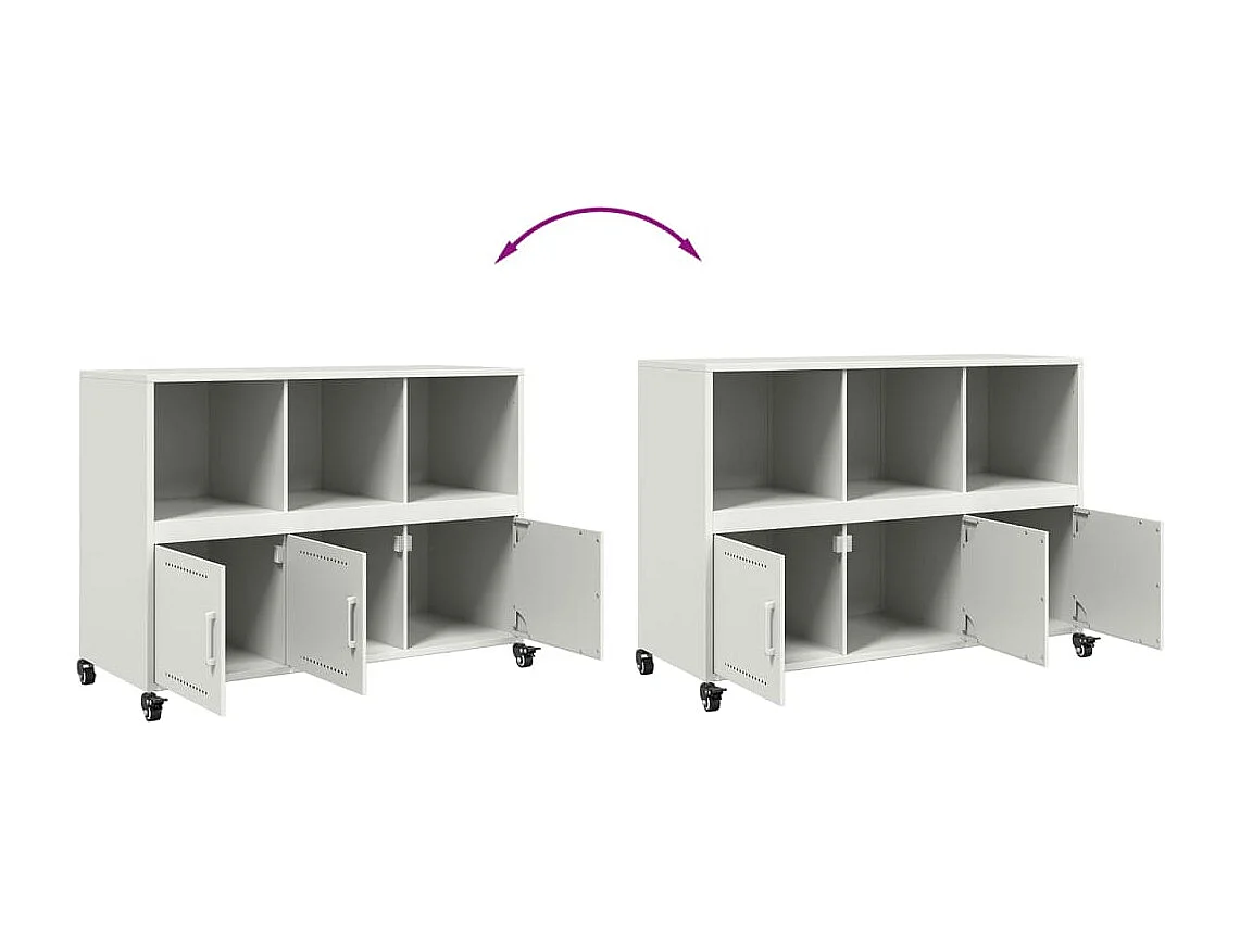 Buffet blanc 100,5x39x72 cm acier