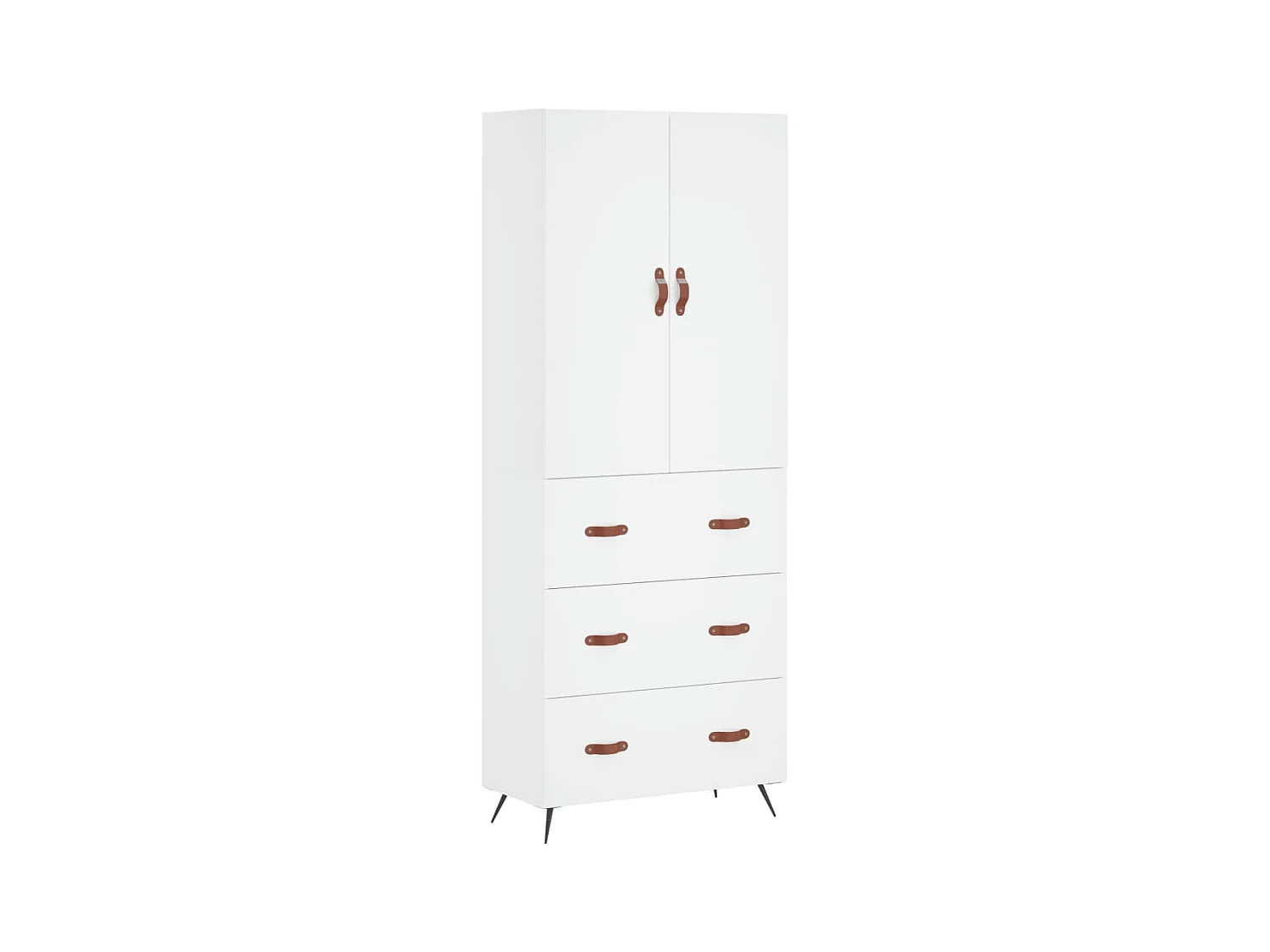 Wit hoog dressoir 69,5x34x180 cm Technisch hout