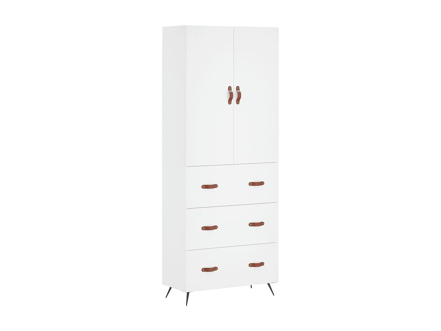 Aparador alto blanco 69,5x34x180 cm Madera contrachapada