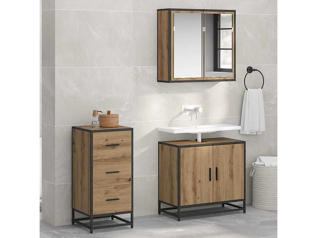 Buffet chêne artisanal 35.5 x 35 x 76 cm Bois d'ingénierie