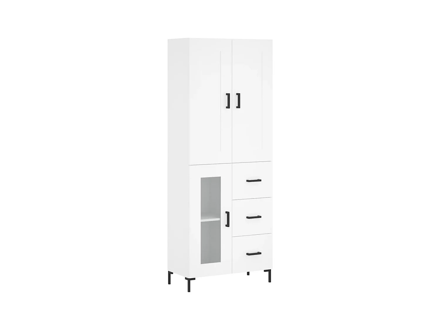 Buffet haut Blanc 69,5x34x180 cm Bois d'ingénierie