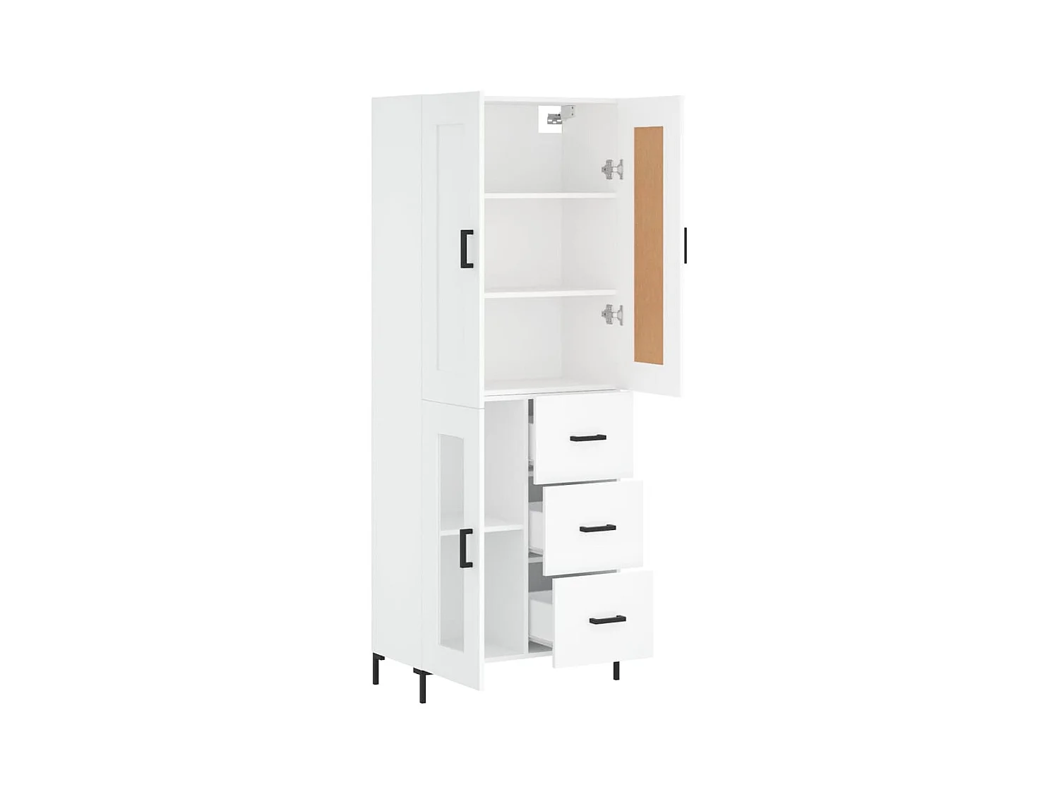 Buffet haut Blanc 69,5x34x180 cm Bois d'ingénierie