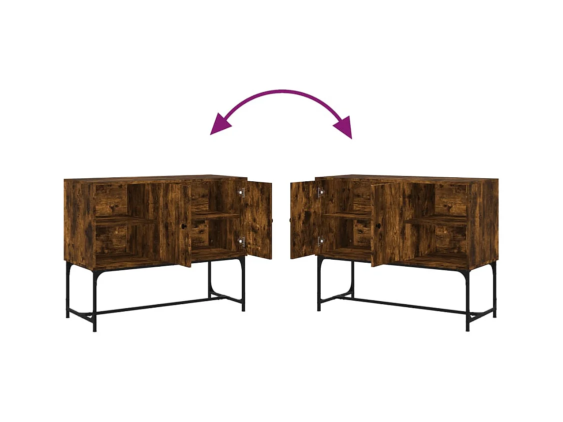 Buffet chêne fumé 100x40x79,5 cm bois d'ingénierie