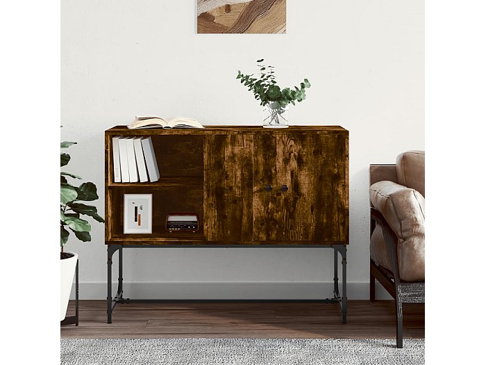 Dressoir 30x41x93 cm bewerkt hout betongrijs
