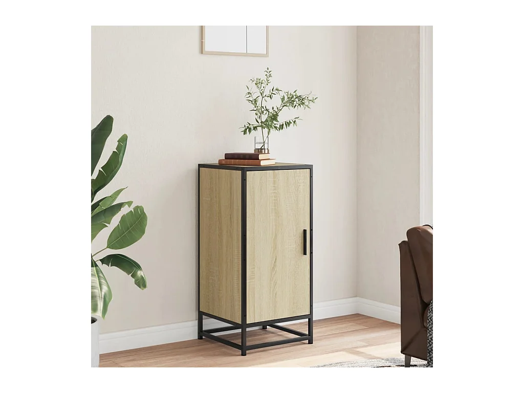 Sideboard aus Sonoma-Eiche, 35,5 x 35 x 76 cm, Holzwerkstoff und Metall