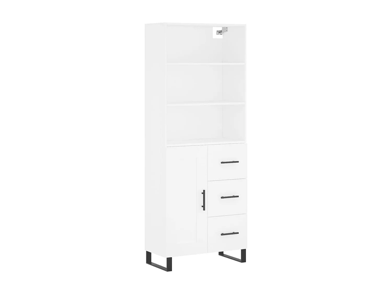 Credenza alta bianca 69,5x34x180 cm Legno ingegnerizzato