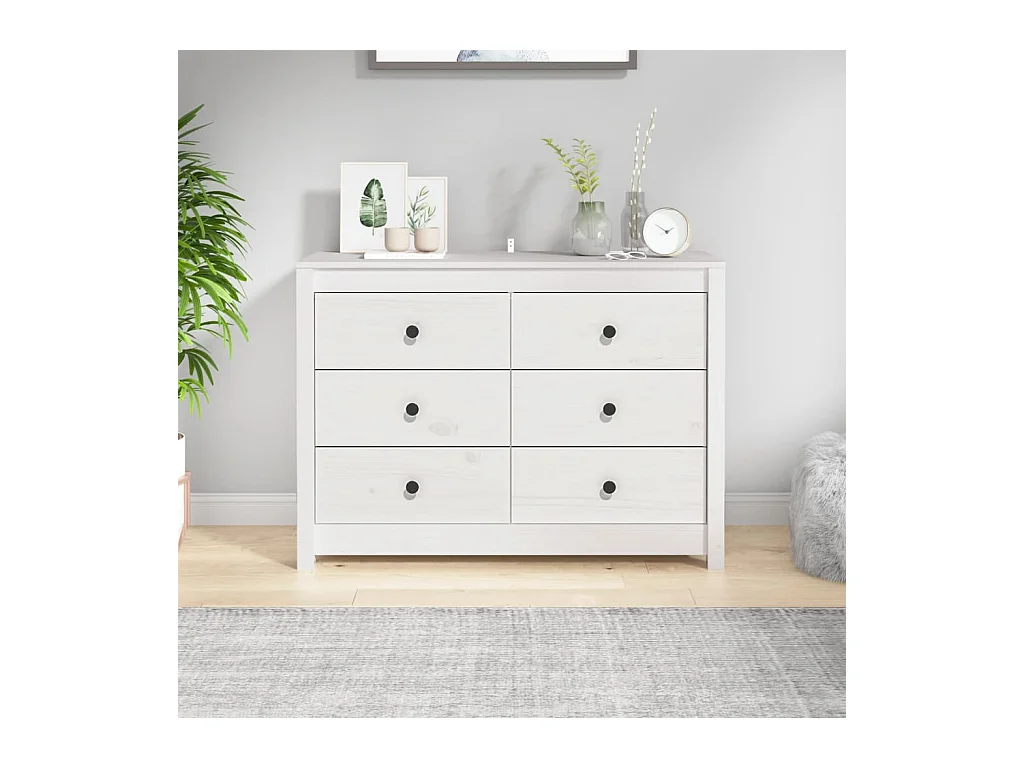 Armoire latérale Blanc 100x40x72 cm Bois de pin massif