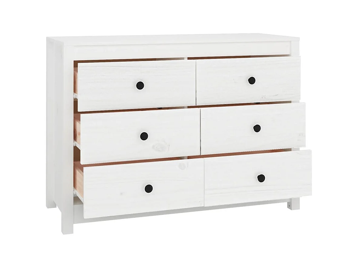 Armoire latérale Blanc 100x40x72 cm Bois de pin massif