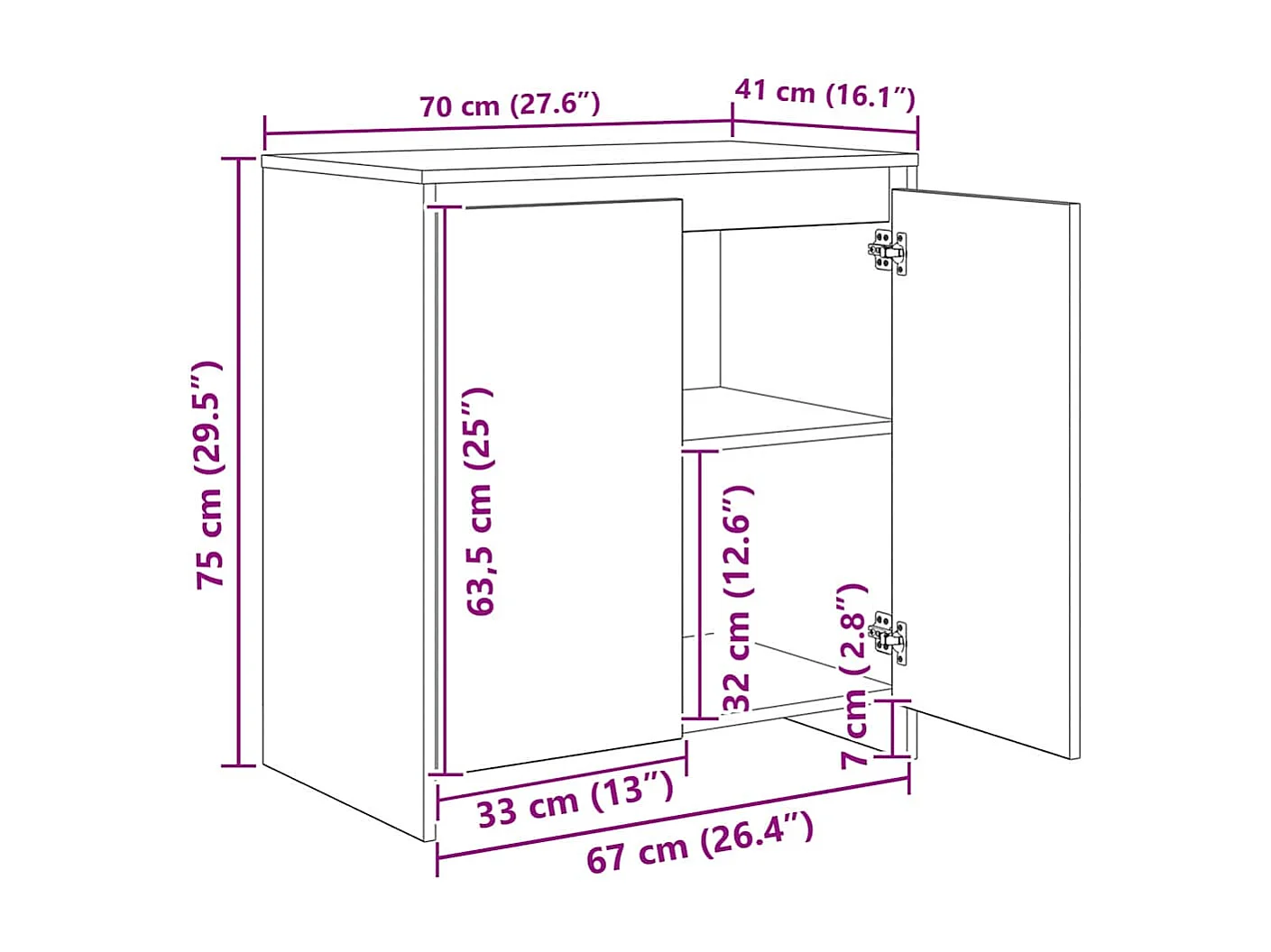 Buffet 3 pcs Chêne noir 70 x 41 x 75 cm Bois d'ingénierie