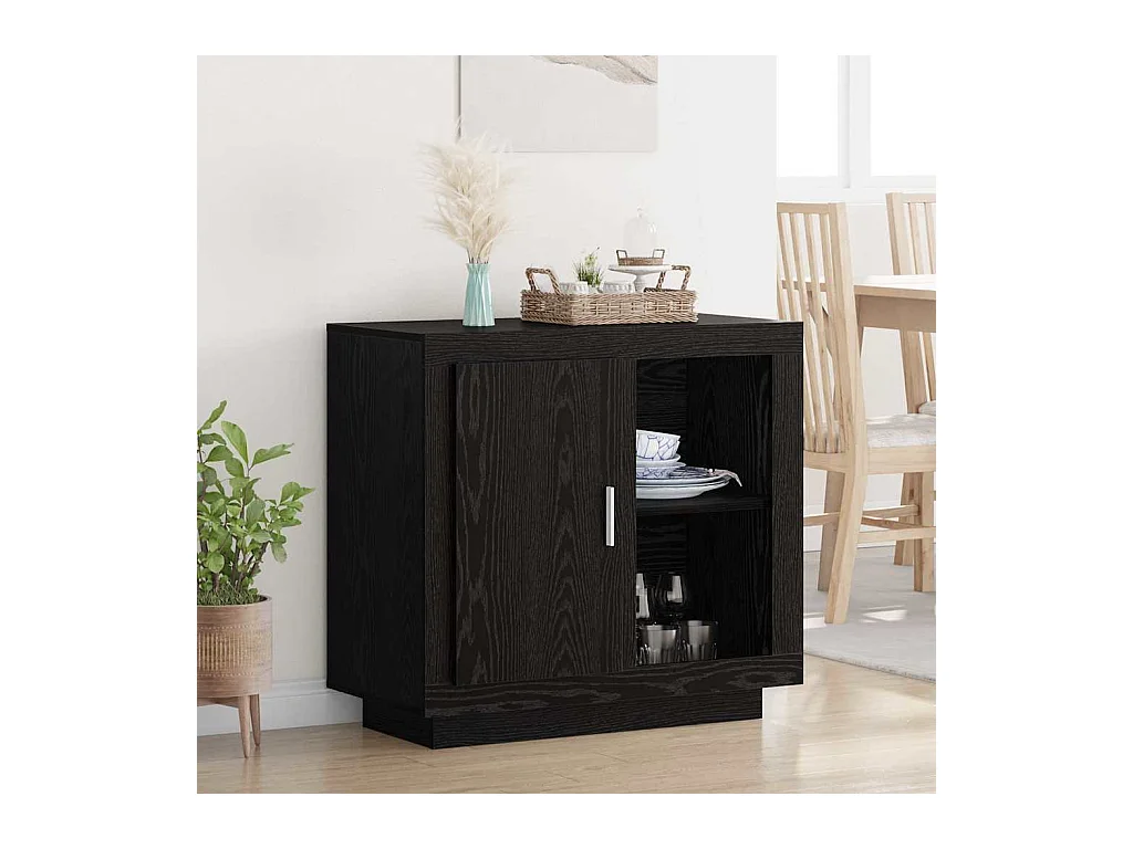 Buffet Chêne noir 40 x 80 x 75 cm Bois d'ingénierie