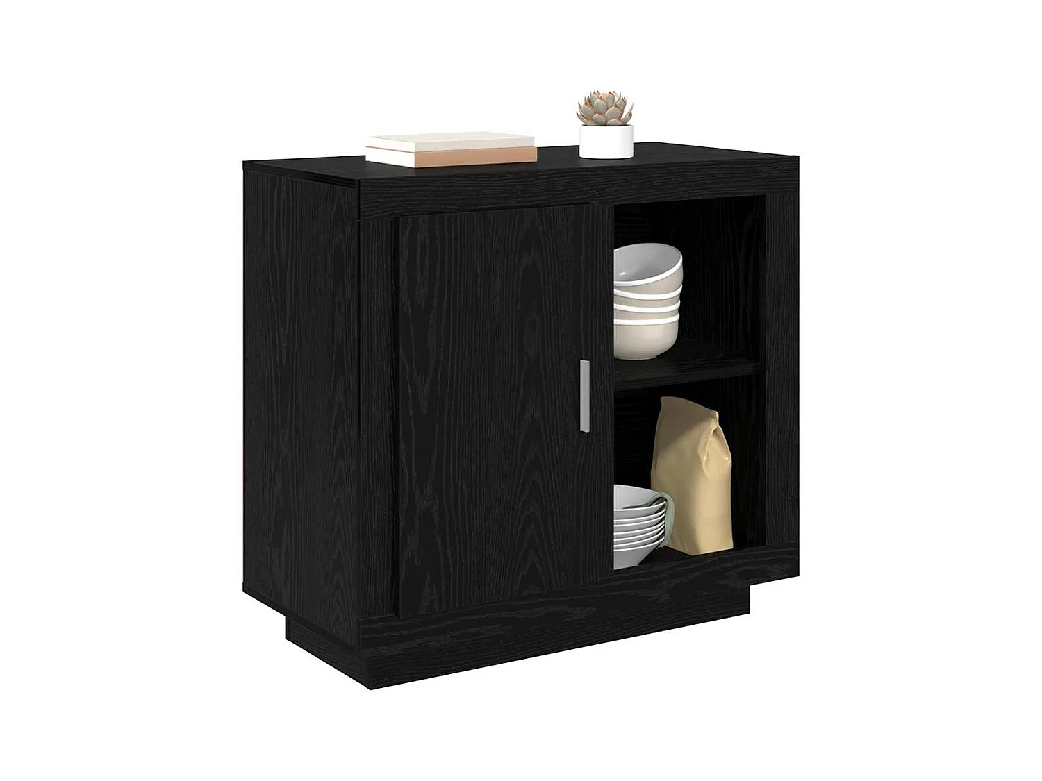 Buffet Chêne noir 40 x 80 x 75 cm Bois d'ingénierie