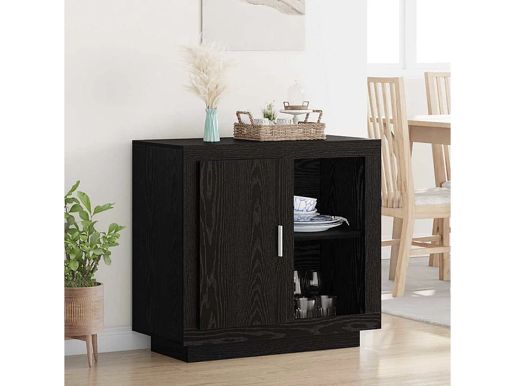 Buffet Chêne noir 40 x 80 x 75 cm Bois d'ingénierie