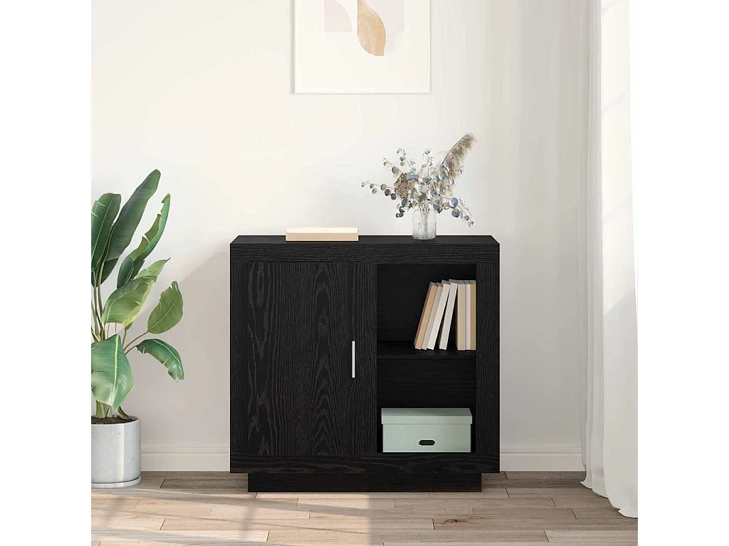Buffet Chêne noir 40 x 80 x 75 cm Bois d'ingénierie