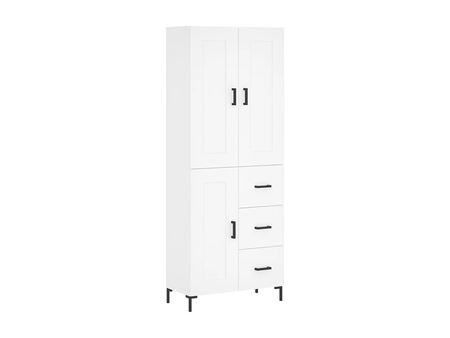 Wit hoog dressoir 69,5x34x180 cm Technisch hout