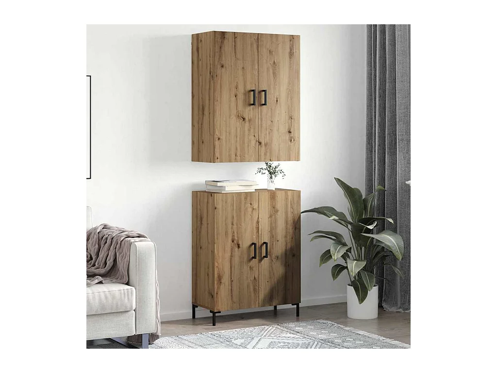 Haut Armoire chêne artisanal 69,5 x 34 x 180 cm