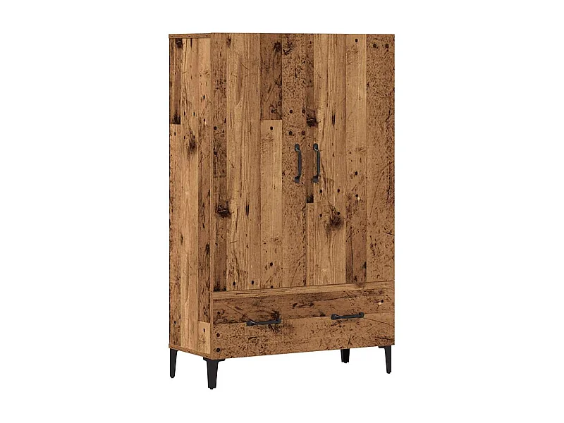 Hoge dressoir oud hout 70x31x115 cm bewerkt hout