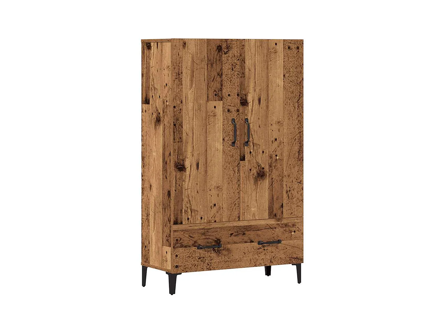 Hoge dressoir oud hout 70x31x115 cm bewerkt hout