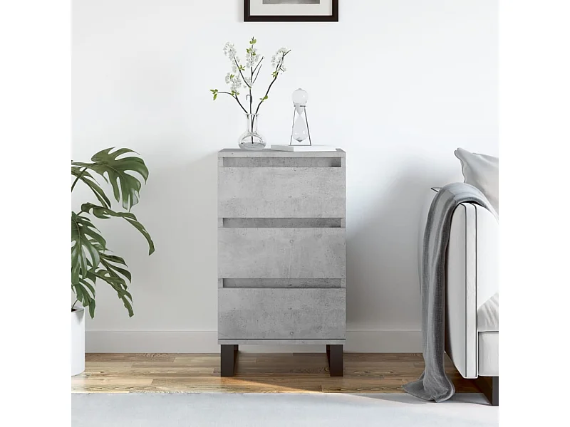 Buffet gris béton 40x35x70 cm bois d'ingénierie